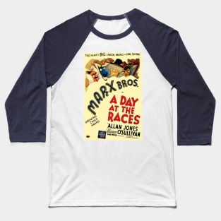 Classic Comedy Movie Poster - A Day at the Races Baseball T-Shirt